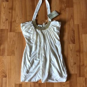 Stunning dress shirt, Halter crystal neckline